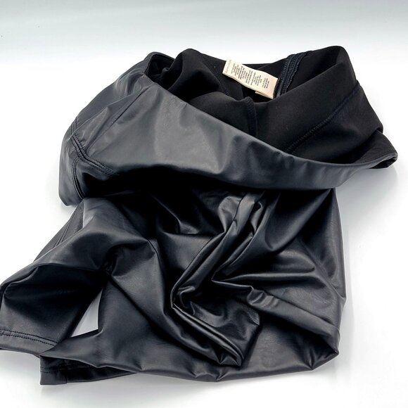 Soft Surroundings Black Faux Leather Pull-On Leggings High-Waisted  Size PM - Picture 7 of 12